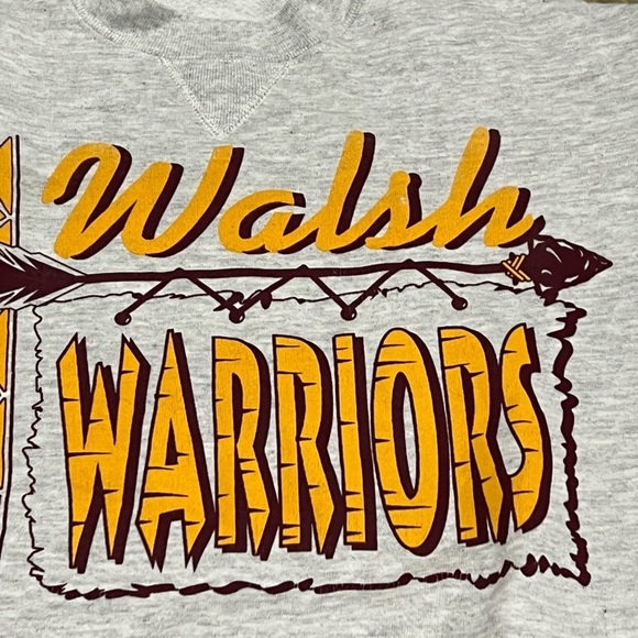 Vintage 1980s Walsh Warriors Russell Athletic Gray Crewneck 80s Sweatshirt - Picture 3 of 4